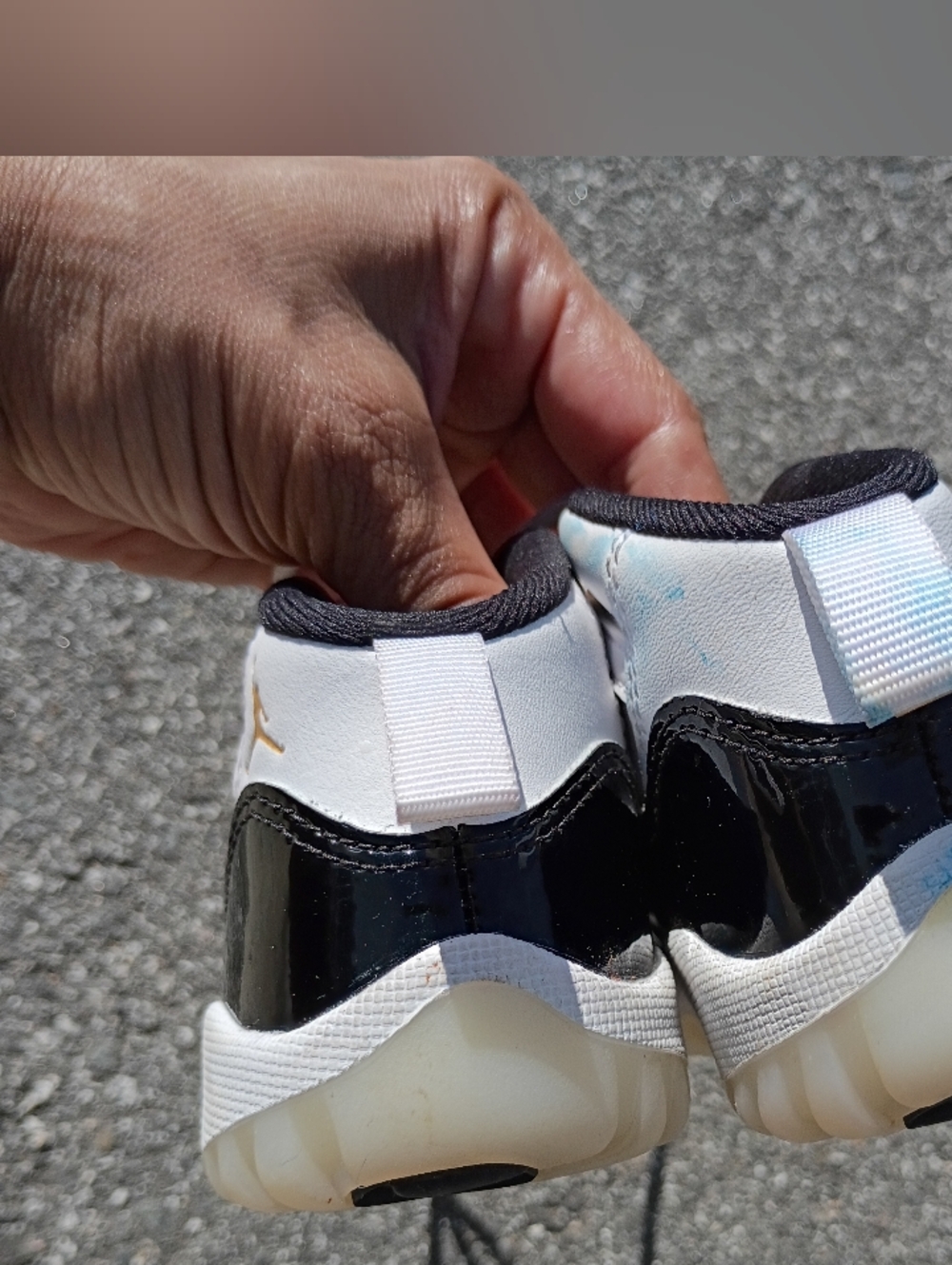 Jordan 11 Retro Toddler 8c White Black Patent Leather Sneaker Shoes - Picture 4 of 7